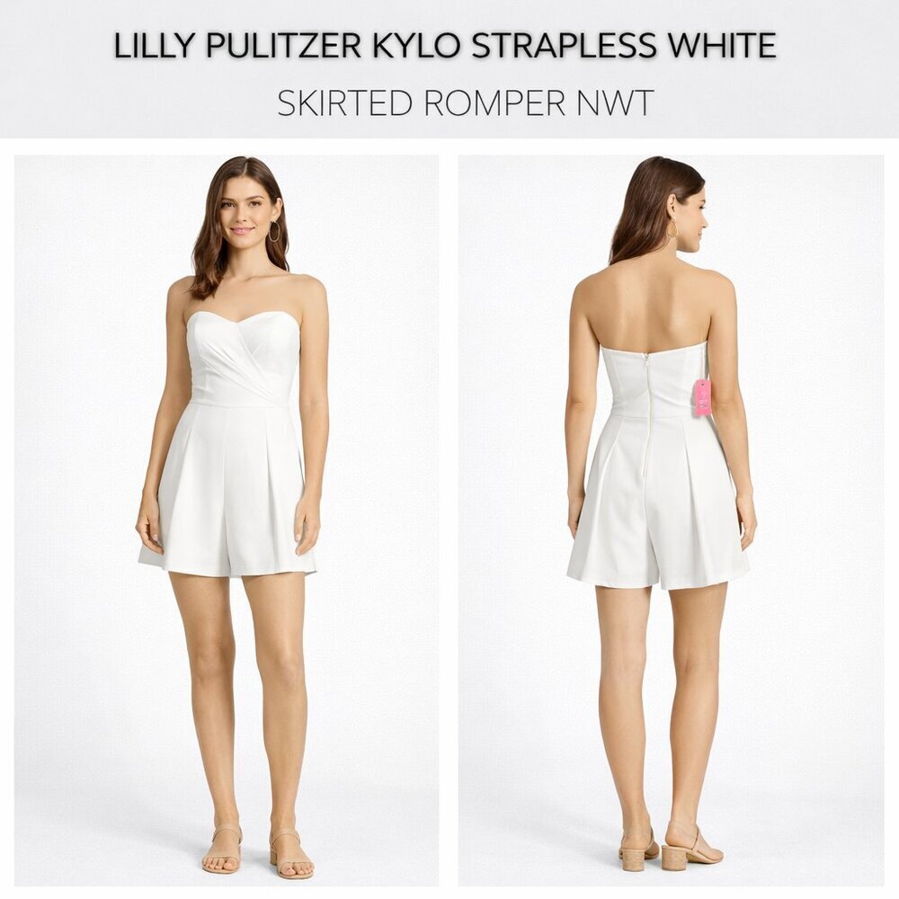 Lilly Pulitzer Strapless White Skirted Romper